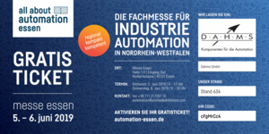 all about automation Essen 2019 Kostenlose Messekarte aaa Hamburg